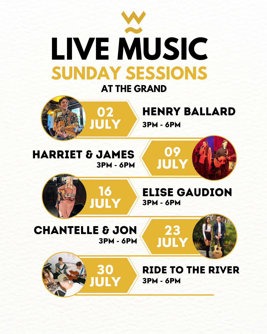 July Sunday Session Live Music Line Up! The Grand Hotel Warrandyte